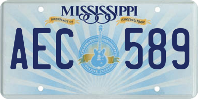 MS license plate AEC589