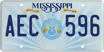 MS license plate AEC596