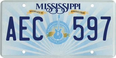 MS license plate AEC597