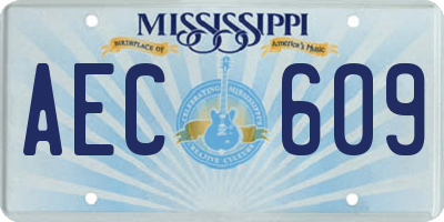 MS license plate AEC609