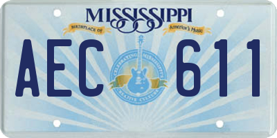 MS license plate AEC611