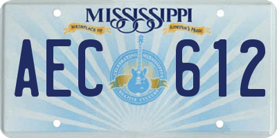 MS license plate AEC612