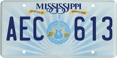 MS license plate AEC613