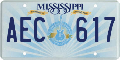 MS license plate AEC617