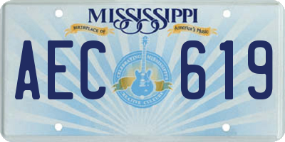 MS license plate AEC619