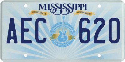 MS license plate AEC620