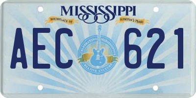 MS license plate AEC621