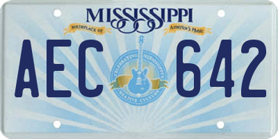 MS license plate AEC642