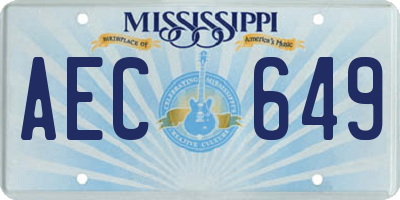 MS license plate AEC649