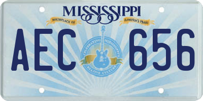 MS license plate AEC656