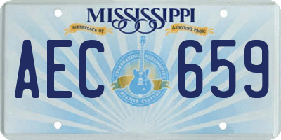 MS license plate AEC659