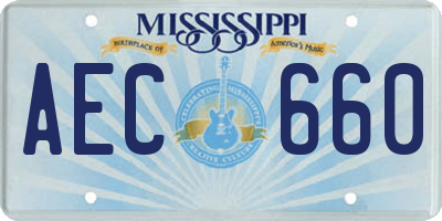 MS license plate AEC660