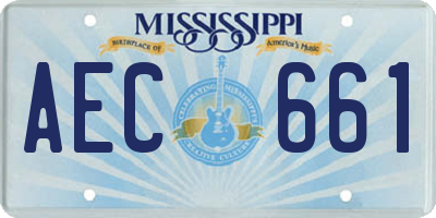 MS license plate AEC661
