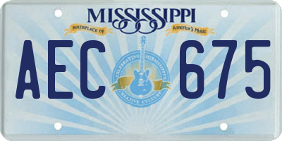 MS license plate AEC675