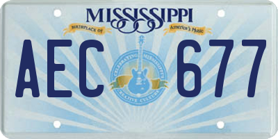 MS license plate AEC677