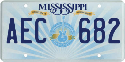 MS license plate AEC682