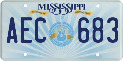 MS license plate AEC683