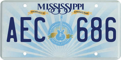 MS license plate AEC686