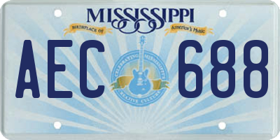 MS license plate AEC688