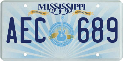 MS license plate AEC689