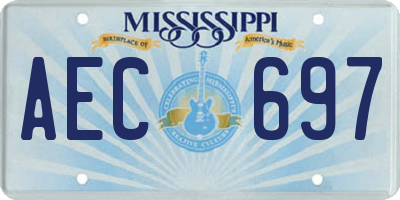 MS license plate AEC697