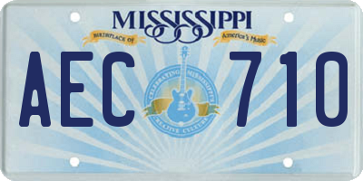 MS license plate AEC710
