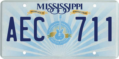 MS license plate AEC711