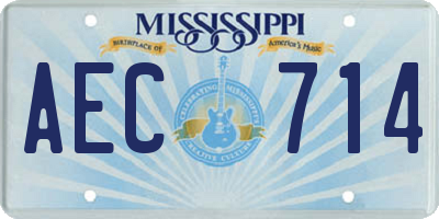 MS license plate AEC714