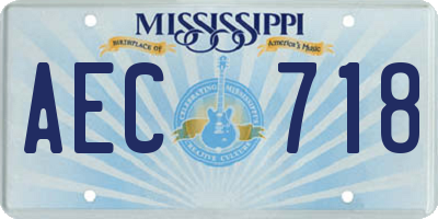 MS license plate AEC718
