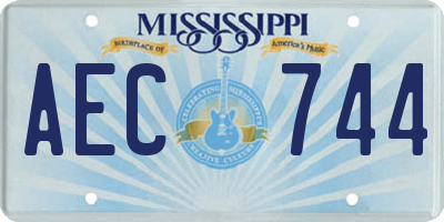MS license plate AEC744