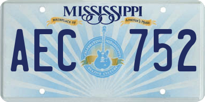 MS license plate AEC752