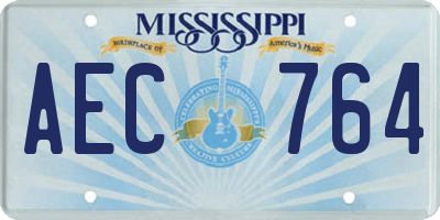 MS license plate AEC764
