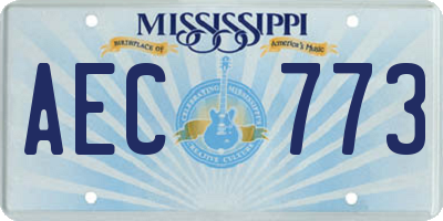MS license plate AEC773