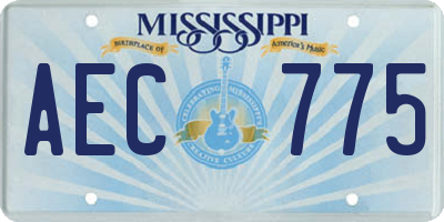 MS license plate AEC775