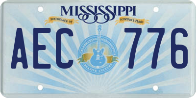 MS license plate AEC776