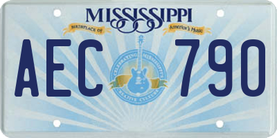 MS license plate AEC790