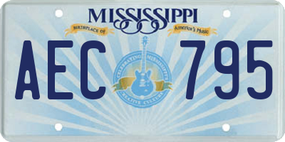 MS license plate AEC795