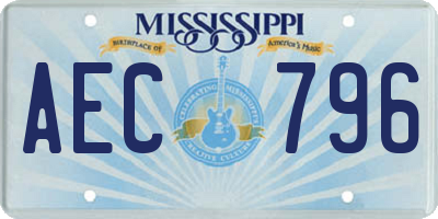 MS license plate AEC796