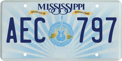 MS license plate AEC797