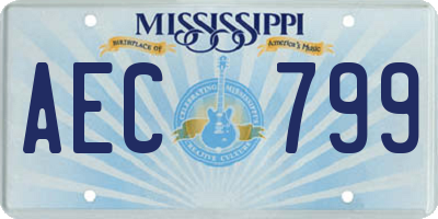 MS license plate AEC799