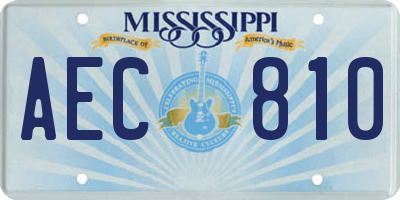 MS license plate AEC810