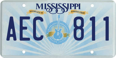 MS license plate AEC811