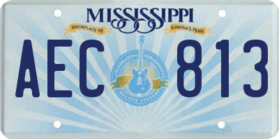 MS license plate AEC813