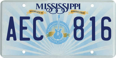 MS license plate AEC816