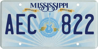 MS license plate AEC822