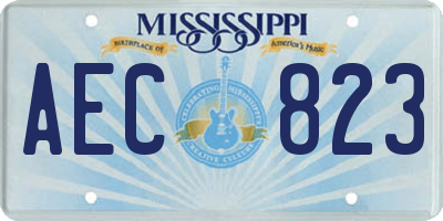 MS license plate AEC823