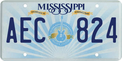 MS license plate AEC824