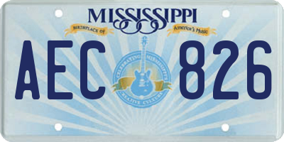 MS license plate AEC826