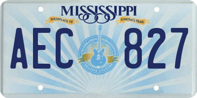 MS license plate AEC827