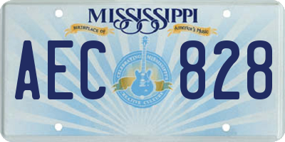 MS license plate AEC828